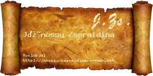 Jánossy Zseraldina névjegykártya